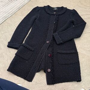 James Jeans Black Textured Long Cardigan